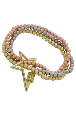 Star tri-color bead bracelet